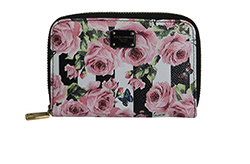 Dolce & Gabbana Floral Zip Around Wallet,Leather,Multi,B,DB,AC,4